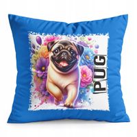PODUSZKA NIEBIESKA PREZENT - PIES PSY PIESEK RASA MOPS PUG