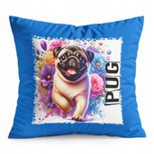 PODUSZKA NIEBIESKA PREZENT - PIES PSY PIESEK RASA MOPS PUG
