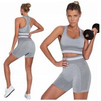 KOMPLET NA SIŁOWNIĘ SPORTOWY TOP SZORTY KOLARKI STRÓJ DO ĆWICZEŃ FITNESS XS