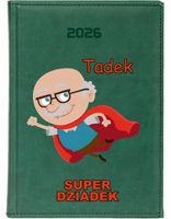KALENDARZ A6 2026 TYGODNNIOWY PLANER nadruk SUPER DZIADEK różne wzory
