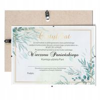 CERTYFIKAT NA WIECZÓR PANIEŃSKI+ ANTYRAMA WZORY Y3