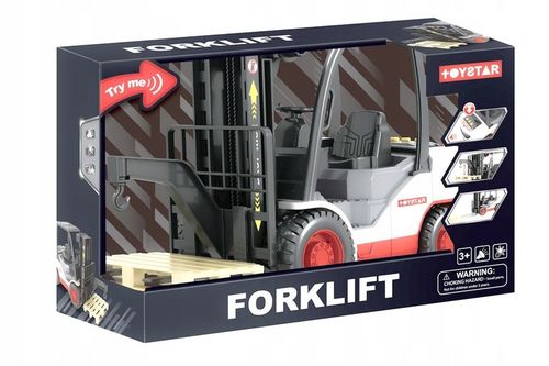 DUŻY WÓZEK WIDŁOWY Z NAPĘDEM Z PALETĄ DŻWIĘKI SZTAPLARKA WIDLAK GUMOWE KOŁA na Arena.pl