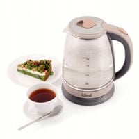 CZAJNIK ELEKTRYCZNY SZKLANY Z PODŚWIETLENIEM BEZPRZEWODOWY NIEZAWODNY