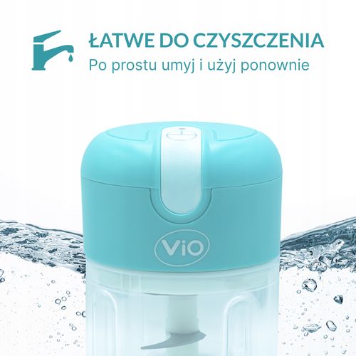BEZPRZEWODOWY ROZDRABNIACZ USB DO ŻYWNOŚCI ViO K02 - TURKUSOWY, 250 ML na Arena.pl