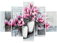 105CM 150CM OBRAZ 5 ELEM MAGNOLIE WAZONACH DRUK