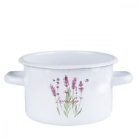 GARNEK EMALIOWANY BIAŁY EMALIA RYBNIK LAWENDA 18 CM 3 L