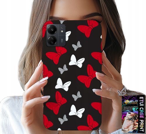 ETUI DO XIAOMI REDMI 13C 4G - KOKARDKI CZERWONO BIAŁE MYSZKA, WZORY na Arena.pl