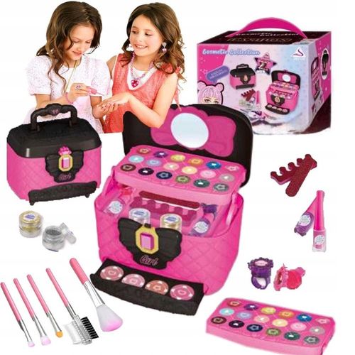 ZESTAW KOSMETYKÓW DO MAKIJAŻU I PAZNOKCI KUFEREK MAKE UP PREZENT DLA DZIECI na Arena.pl