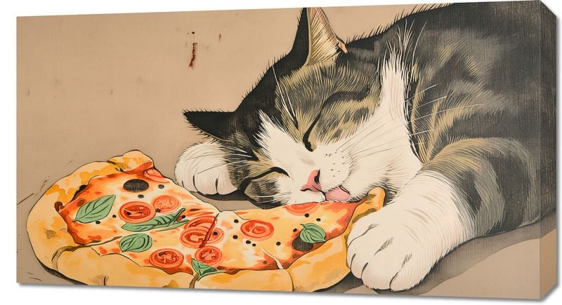 Obraz 90x50cm Pizza Dla Kota zdjęcie 1