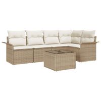 Zestaw Sof na Ogród 6 pcs 242.5 x 132.5 x 85 cm Polirattan