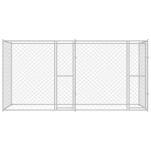 Klatka dla psa Srebrny 400 x 200 x 200 cm Stal Galwanizowana na Arena.pl