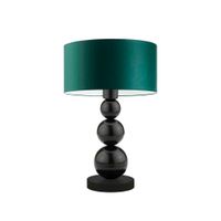 Lampka HONOLULU abażur zieleń butelkowa stelaż czarny