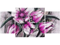 80X40CM ZEGAR KOMPOZYCJA TULIPANÓW OBRAZ