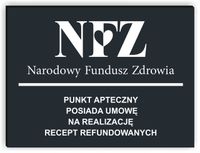 nadruk UV dibond TABLICZKA 30x20 lekarska LOGO NFZ PUNKT APTECZNY