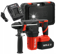 YATO MŁOTOWIERTARKA UDAROWA SDS+18V BEZSZCZOTKOWA ZESTAW 4,0Ah 2.5 J 3w1