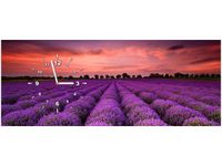 100X40CM ZEGAR OSZAŁAMIAJĄCY KRAJOBRAZ LAWENDĄ OBRAZ