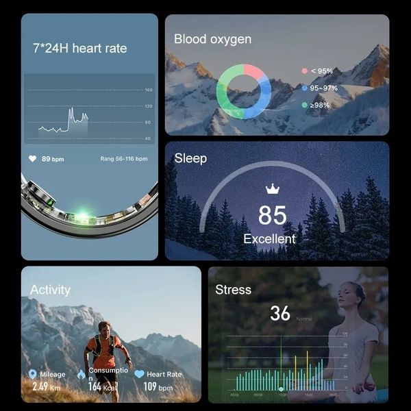 smart ring rubicon r6 deep grey size-9(us) smarub323 zdjęcie 3