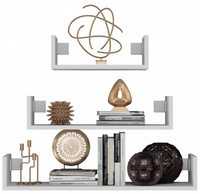 Nowoczesny Komplet Półek Wiszących 3szt 40-80 cm Białe ROBIN TS - 2 Kolory