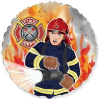 Balon foliowy 45cm - Strażak (okrągły)