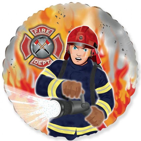 Balon foliowy 45cm - Strażak (okrągły) zdjęcie 1