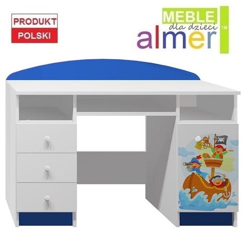 biurko dla dziecka meble dziecięce z grafiką szuflady PIRACI 6 NB7 na Arena.pl