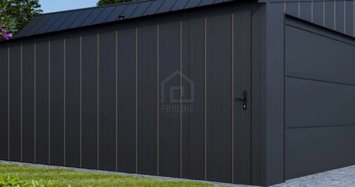 Garaż blaszany na rąbek 6x5m brama segmentowa drzwi dach dwuspadowy PLG214 na Arena.pl