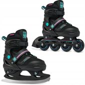 Rolki Łyżwy figurowe 2w1 Regulowane RAVEN Drill Mint/Pink 38-42