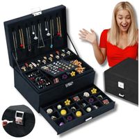 Kuferek na biżuterię czarny