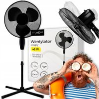 WENTYLATOR PODŁOGOWY WIATRAK STOJĄCY MOCNY CICHY CYRKULATOR POWIETRZA DUŻY