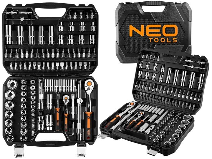 NEO TOOLS Klucze Nasadowe 110 el. 1/4" 1/2" Zestaw Narzędzi Walizka zdjęcie 1
