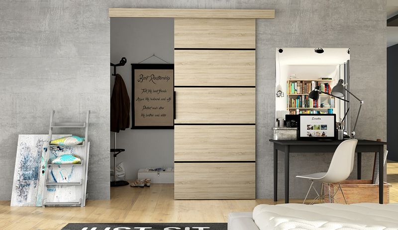 DRZWI przesuwne naścienne RIO VI 70 MOCNE loft zdjęcie 4