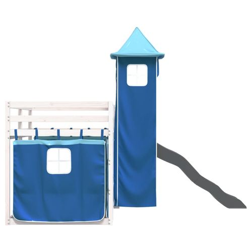 Łóżko na antresoli, ze zjeżdżalnią i zasłonkami, 80x200 cm na Arena.pl