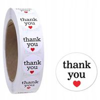 Naklejki Etykiety Thank You 1000 Szt Ozdobne Dekoracyjne Okrągłe Dziękuję