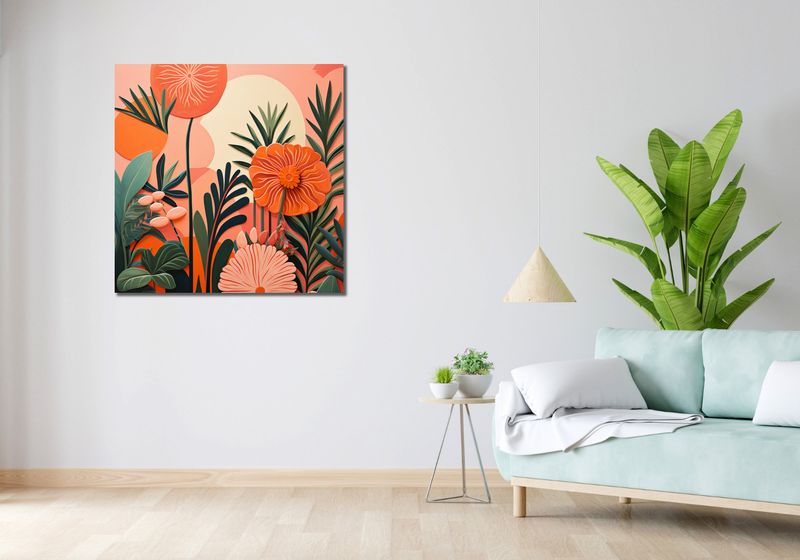 Obraz 90x90cm Koralowy Ogród zdjęcie 2