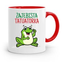 Dla Tatuażystki Tatuażysty Kubek Czerwony Prezent Z Nadrukiem Ze Zdjęciem