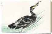 Obraz 90x60cm Cormorant, Kashu Japoński Vintage do Salonu