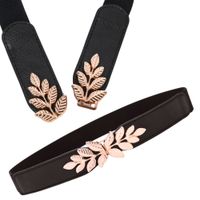 Elegancki damski pasek do sukienki elastyczny modny klasyczny wąski listki