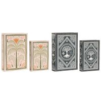 Pudełko ozdobne Home ESPRIT Niebieski Kolor Zielony Drewno MDF (2 Sztuk)