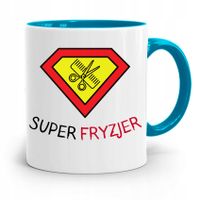 Kubek Błękitny Prezent D Fryzjera Super Fryzjer Z Nadrukiem Ze Zdjęciem