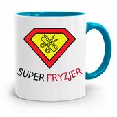 Kubek Błękitny Prezent D Fryzjera Super Fryzjer Z Nadrukiem Ze Zdjęciem