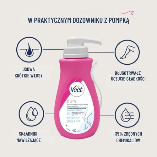VEET Krem do depilacji skóra wrażliwa 400 ml Nawilżający z Aloesem na Arena.pl