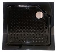 Czarny brodzik 100x100 ze stelażem Loft