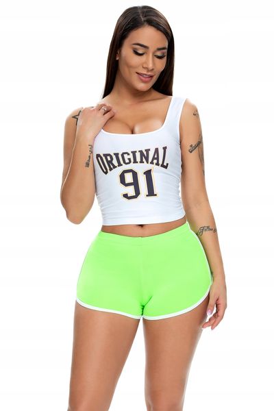 SZORTY Damskie SPORTOWE Wygodne SPODENKI Zielone L zdjęcie 3