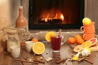 FOTOTAPETA kuchenna KOMINEK OWOCE HERBATA 260x180