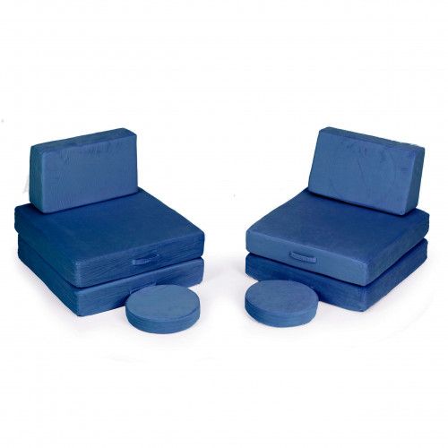 SOFA MODUŁOWA ECOTOYS DLA DZIECI 8 ELEMENTÓW NIEBIESKA 120 KG na Arena.pl