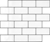 Naklejki na płytki ścienne 3D białe samoprzylepne 30,5x30,5 cm 24 sztuki