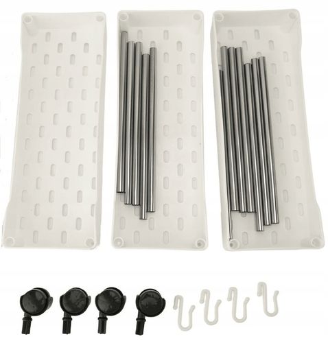 PÓŁKA ŁAZIENKOWA KUCHENNA SZAFKA NA KÓŁKACH ORGANIZER REGAŁ BIAŁY 3 POZIOMY na Arena.pl