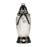 Znicz 1051 NT Czarny Wstążka Serduszka Max-Pol