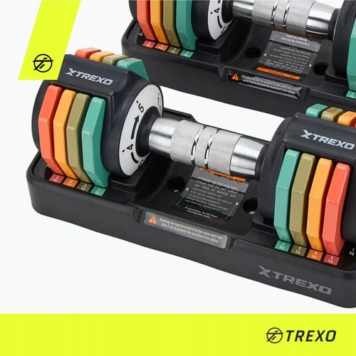 Zestaw hantli regulowanych TREXO ŻELIWNE 2 x 5 kg multicolor na Arena.pl