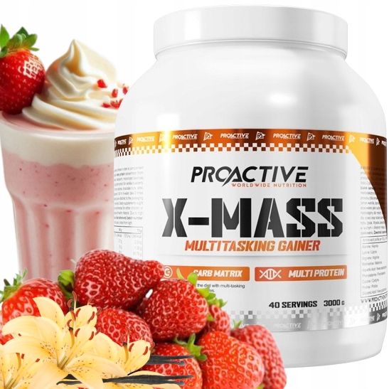 ProActive X-MASS GAINER NA MASĘ 3000g STRAWBERRY VANILIA zdjęcie 1